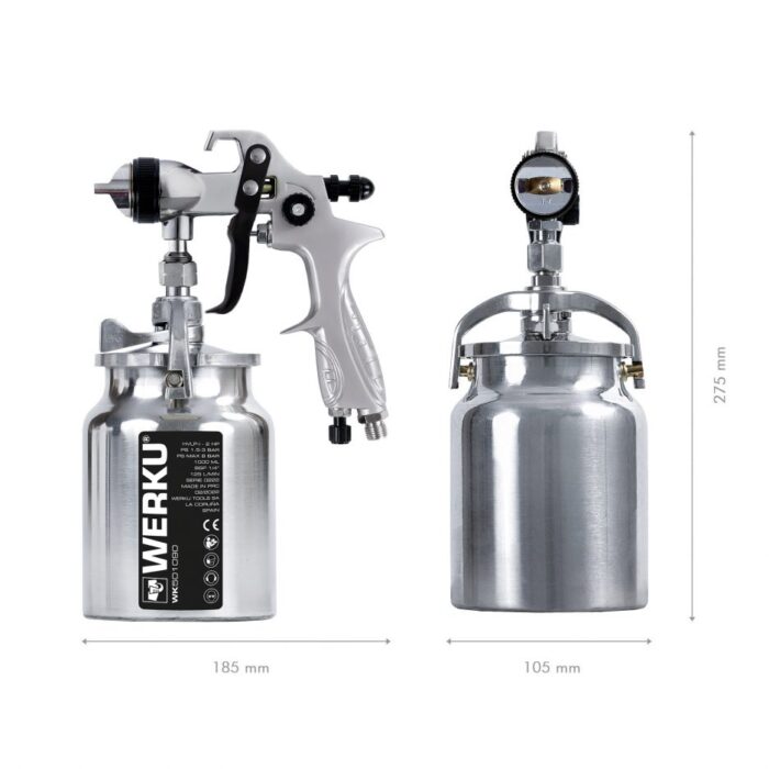 Pistola de pintura por sucção de 1000 ml - Image 6